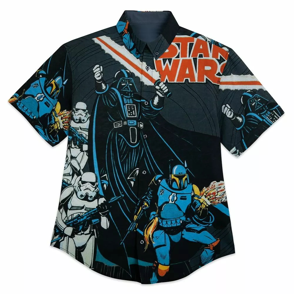 Star Wars ''Space In-Vaders'' Button Down Shirt For Adults By RSVLTS 3 Star Wars ''Space In-Vaders'' Button Down Shirt For Adults By RSVLTS