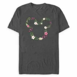 Mickey Mouse Icon Tropical Floral T-Shirt For Adults